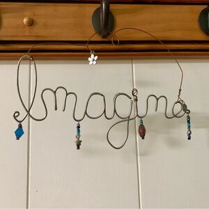 🌱 hand crafted wire art~”imagine”~boho~farmhouse~home decor~ Wall hanger